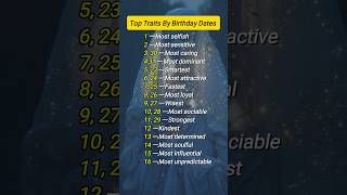 Top Traits By Birthday Dates #zodiac #zodiacsigns #astrology #astrologysigns #horoscope #tarot