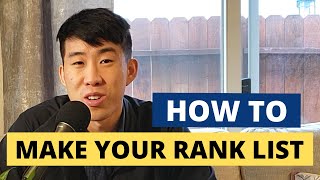 How to Make Your Rank List + My Rank List Revealed