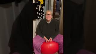 Mom Bouncing On a New Bounce-A-Roo Hopper Ball