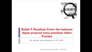 Kuliah 9. Membuat Cover, Halaman Depan Daftar Pustaka