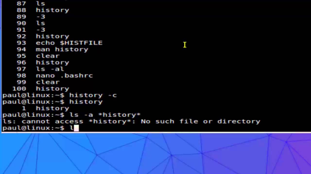 How To Clear Command Line History In Linux - YouTube