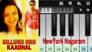 NewYork Nagaram | Sillunu Oru Kaadhal | Easy Piano Tutorial | A.R. Rahman