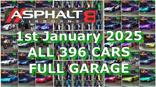 Asphalt 8, FULL Aguila Negra GARAGE TOUR, All The Cars Of The Game MAX PRO’ed, 396 Cars