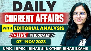 7th November Daily Current Affairs 2023 | Today Current Affairs for BPSC Exam & All Other Govt Exams