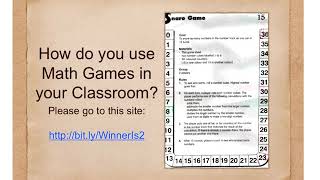 And the Winner Is: Using Math Games in the Classroom