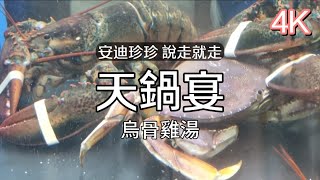 排隊美食天鍋宴烏骨雞湯其他還有龍蝦螃蟹和牛之類的高端食材