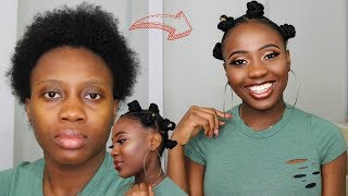 Bantu Knots On Short 4c Hair With Braiding Hair Crowned K