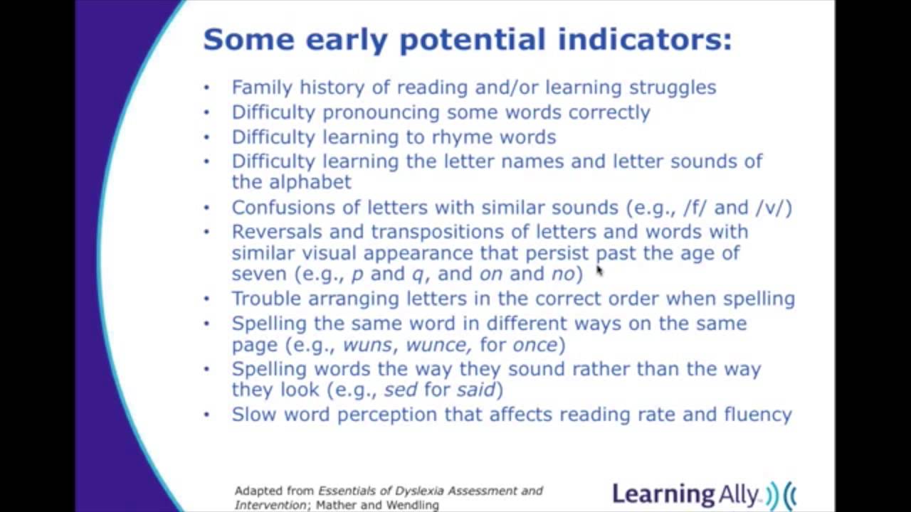 Dyslexia: Early Warning Signs And Symptoms - YouTube