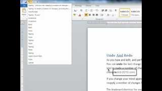 Word 2010 - Undo and Redo