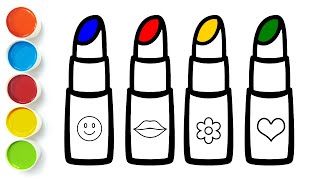 💄✏️How to draw lipstick for children, toddlers | Makeup drawing easy
