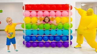 Chris and Mom Balloons Cube Challenge and other funny stories for kids