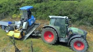 Rebholz häckseln in der Steillage - Geier Raupe | Bacharach am Mittelrhein (2020)