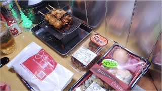 【日本一宅飲み】塩焼鳥弁当 もも竜田揚げ 焼き鳥【昨日の晩酌】