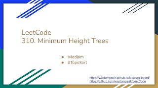 【每日一题】LeetCode 310. Minimum Height Trees