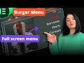 FULL-SCREEN MENU (OFF-CANVAS) with ANIMATED BURGER - Elementor Wordpress Tutorial Flex Container