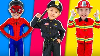 Policeman, Spiderman and Fireman Song | Police Officer Song + Best Kids Songs & Nursery Rhymes