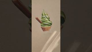 Realistic Icecream Drawing 🍦🍏 #shorts #colouredpencil #art #artist #drawing #fyp #realisticdrawing