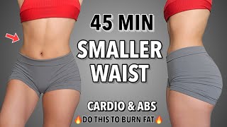 45 MIN ABS & HIIT CARDIO Workout At Home 🔥 -  Full Body, No Equipment - ( Do This to Lose Weight)