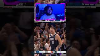 Lakers Fan Reacts To Luka Doncic hits one handed hook shot from 3 to win vs Nets #shorts