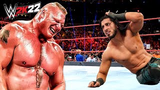 Brock Lesnar vs. Mustafa Ali (WWE 2K22)