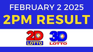 2pm Lotto Result Today February 2 2025 | PCSO 2D 3D Lotto