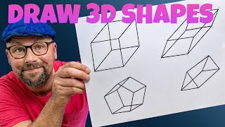 This art lesson can help you teach 3D shapes! How to draw three dimensional objects the easy way.