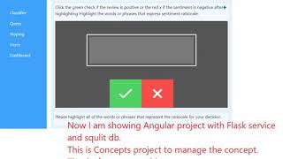 Angular js project with Python Flask server and sqlite