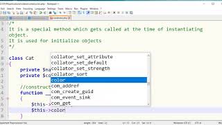 Constructor in PHP object oriented (Code)