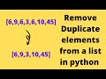 How to Remove Duplicate Elements in List using Python
