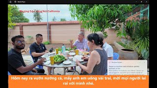 Thích nhất về Việt Nam,  bắt bàn ngồi ngoài vườn, nấu nướng, hết sẩy luôn mọi người ơi.