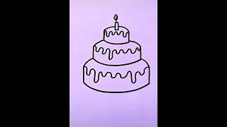How To Draw A Birthday Cake #drawing