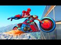 GTA 5 Spiderman Epic Jumps - Motorcycle/Cars/Fails/Parkour - Spider-Man Gameplay #1