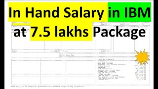 IBM Salary Slip | In hand salary at 7.5 Lakhs | 50K++