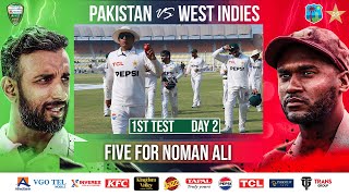 Noman Ali's Five-Wicket Haul | Pakistan vs West Indies | 1st Test Day 2 | PCB | M2I1A