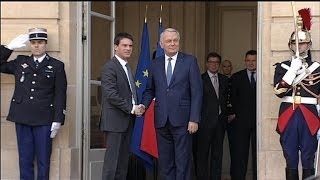 Manuel Valls est arrivé à Matignon pour la passation de pouvoir avec Jean-Marc Ayrault - 01/04