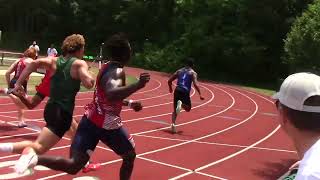 Class of 2023 Kyron Jones wins NCISAA Division I 100, plus 800 relay footage