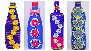 4 Beautiful Bottle Decoration Ideas | Best Out of Waste | Plastic Bottle Craft Ideas | Home Decor