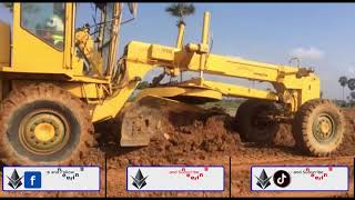 Motor Grader Work hard at Kampong Speu Site Road Construction