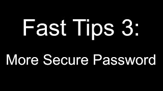 Fast Tips 3: More Secure Password iOS 9