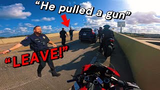 BIKER PULLS OUT A GUN AFTER CRASH…