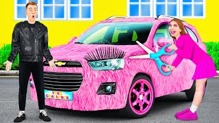 Pink Car vs Black Car Challenge by TeenTeam Challenge
