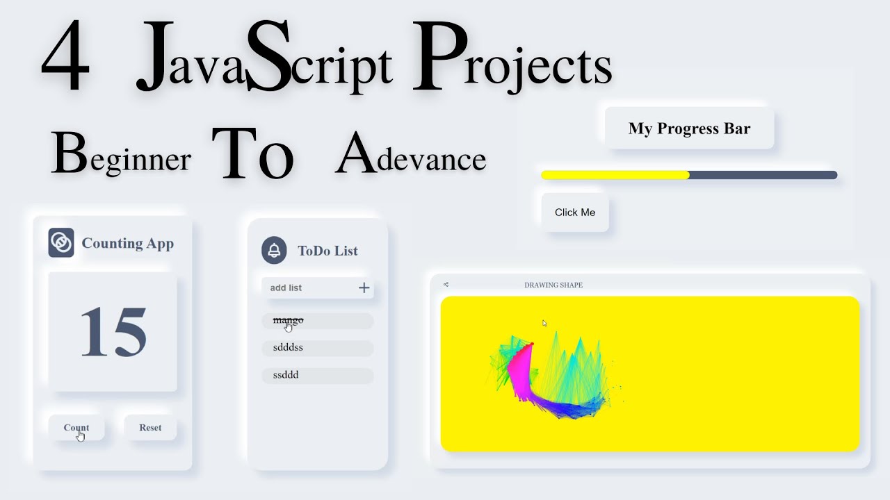 4 Javascript Project For Beginner To Advance, Learn JavaScript By ...