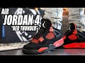 Air Jordan 4 Red Thunder Review and On Foot in 4K