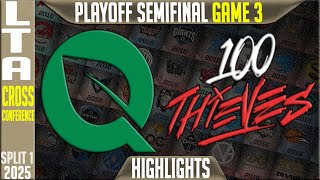 FLY vs 100T Highlights Game 3 | LTA Cross Conference Playoffs Semi-finals | FlyQuest vs 100 Thieves