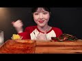 crispy grilled intestines and spicy buldak fire noodles mukbang asmr