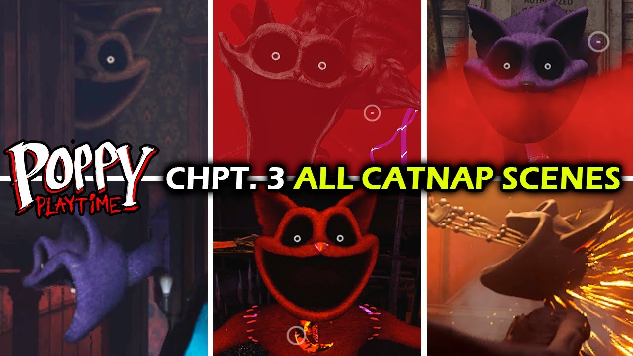 Poppy Playtime Chapter 3 All Catnap Scenes Youtube