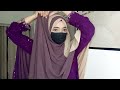 layered hijab tutorial with two hijab full coverage georgette chiffon hijab