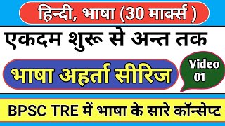 भाषा अहर्ता हिन्दी 30 मार्क्स। बिहार शिक्षक बहाली। BPSC language paper qualify video 1।Hindi Grammar