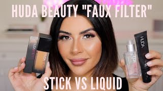 Stick or Liquid? Comparing @Hudabeauty Faux Filter Foundations! // Wear Test//Belinda Masri