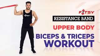 FITSY Resistance Band Biceps \u0026 Triceps Workout  | FITSY Resistance Warm Up \u0026 Pull Up Exercise Band